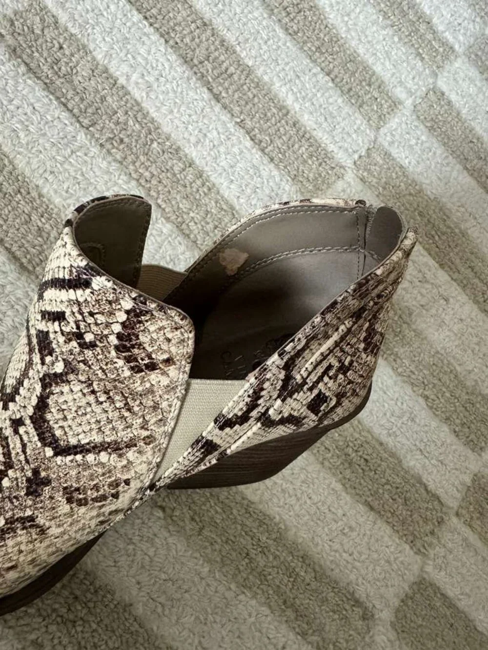 Vince Camuto Gradina Block Heel Bootie NATURAL SNAKE PRINT, Size 9.5M